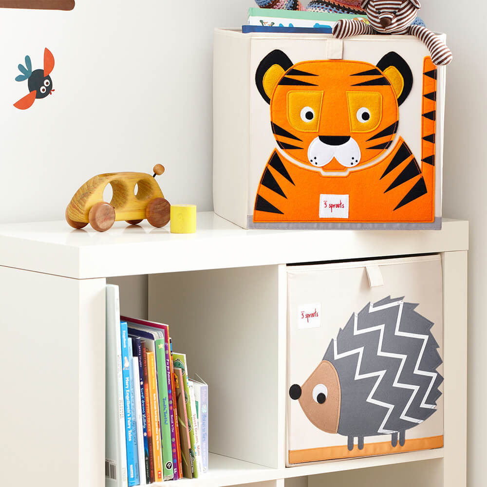 Chambre enfant avec un bac de rangement de la marque 3 Sprouts Tigre