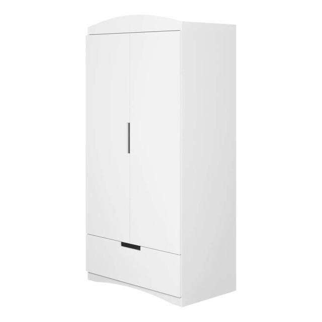 Armoire blanche en mélamine pour chambre enfant, deux portes 1 tiroir style classique Kocot Kids - Jurassien