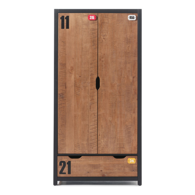 Armoire style américain pour ado 2 portes Solo