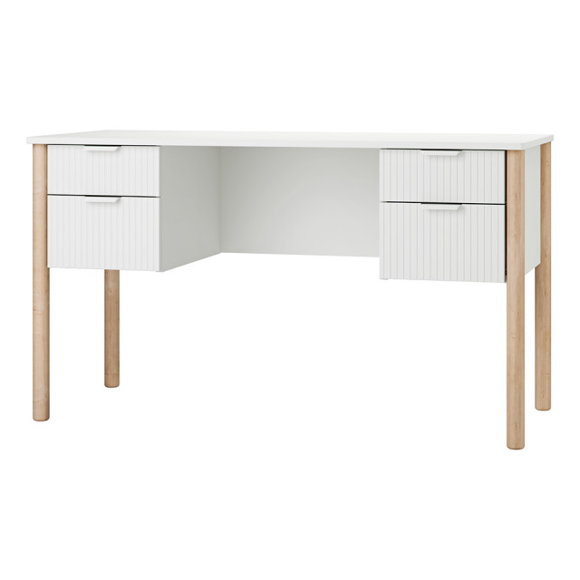 Bureau blanc et bois avec rangement enfant Miloo