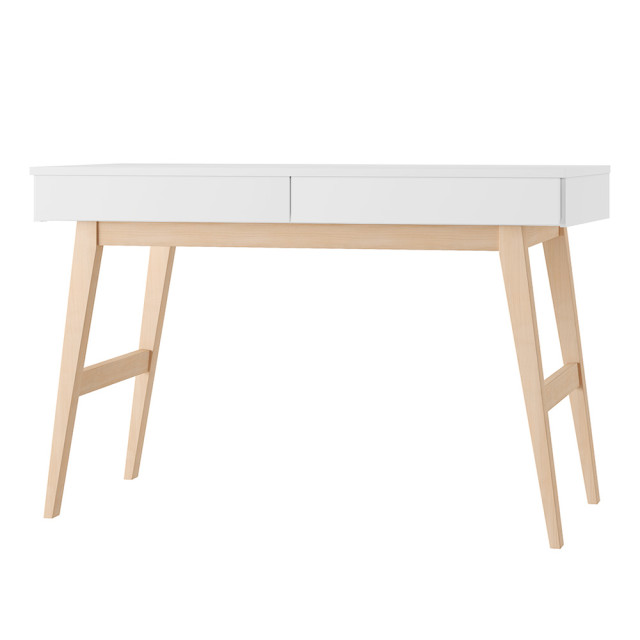 Bureau enfant au style Scandinave Swing bois et blanc Pinio