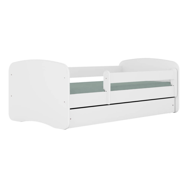 Lit pour matelas 80x180 Babydreams blanc avec barrières de sécurité et tiroir de rangement, personnalisable à souhait avec des stickers - Kocot Kids