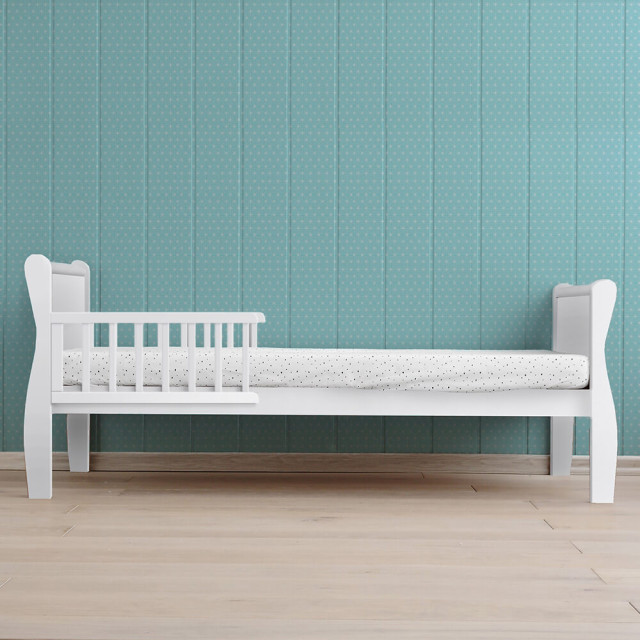 Lit Enfant 70x140 Avec Barrière Noble Blanc - Woodies