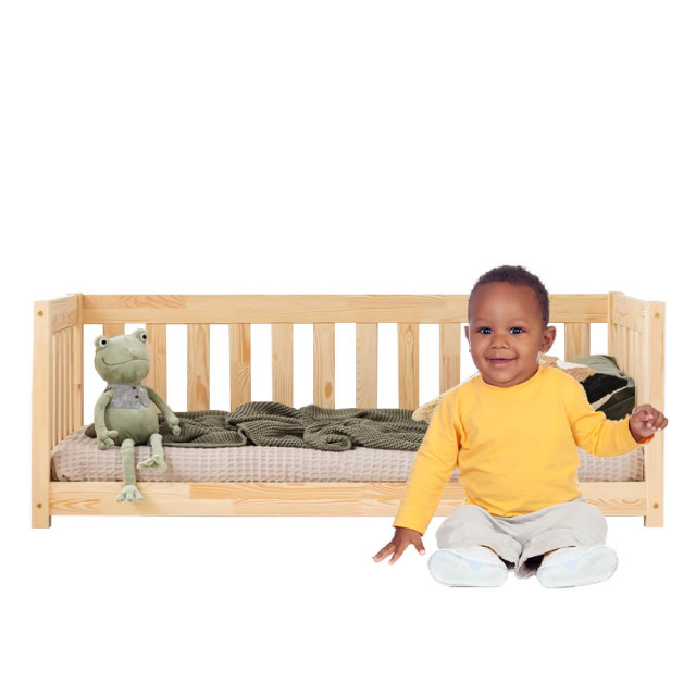 Lit Montessori sécurisé 70x140 avec barrières, version bébé CPP Adeko