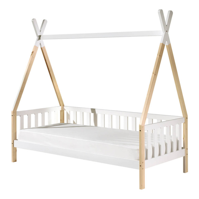 Lit Tipi Avec Barrière 90x200 Pour Enfant - TIBEHK9014 - Vipack