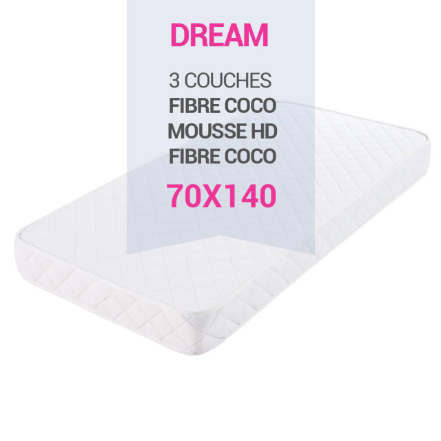 Matelas lit bébé BabyDream 70x140 cm