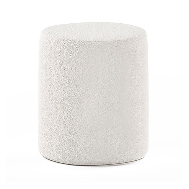 Pouf enfant en tissu bouclé blanc - Collection Moon par Vipack