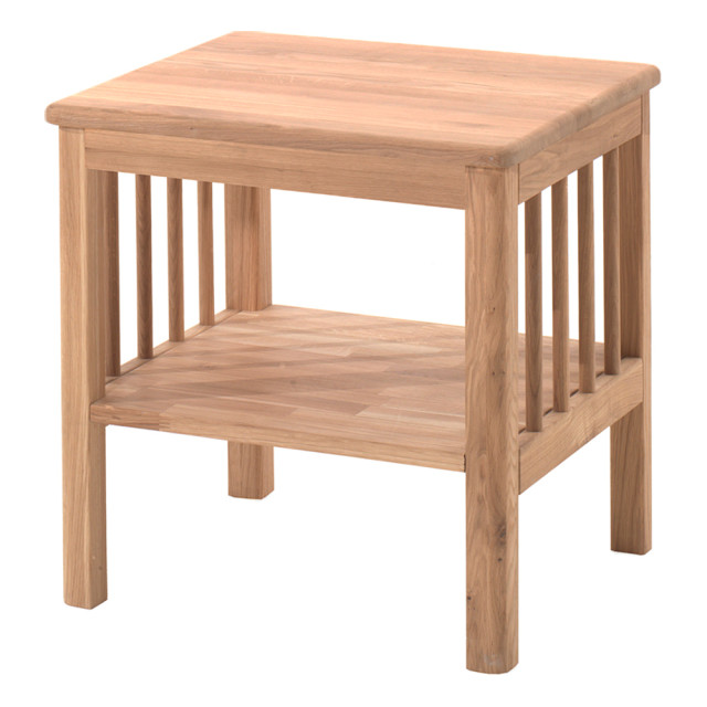 Table de chevet en chêne Forrest en bois foncé, élégante, pratique pour chambre enfant, par Jurassien et marque Vipack.