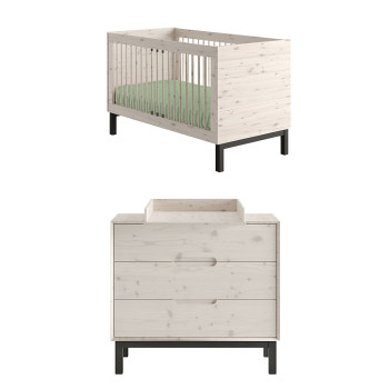 Pack Duo chambre bébé en pin Country