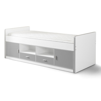 Lit banquette combiné Ugo gris