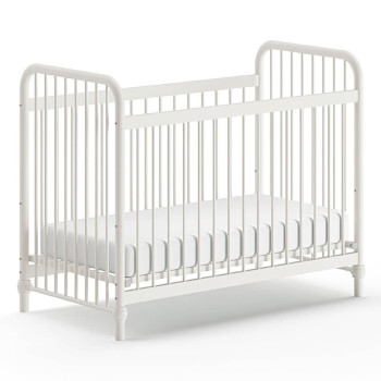 Lit bébé blanc mat 60x120 en métal Bronxx