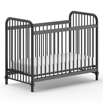 Lit bébé noir mat 60x120 en métal Bronxx