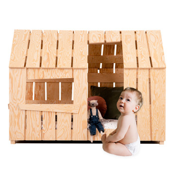 Lit cabane Montessori enfant en bois Mat Baby 70x140 cm