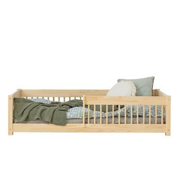 Lit enfant bas avec barrière Adeko CPW pour matelas 90