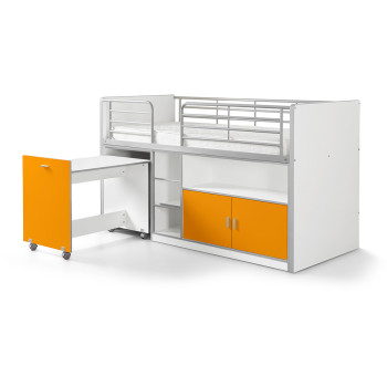 Lit combiné enfant avec bureau Ugo orange