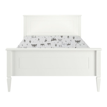 Grand lit enfant 120x200 avec sommier blanc Lys