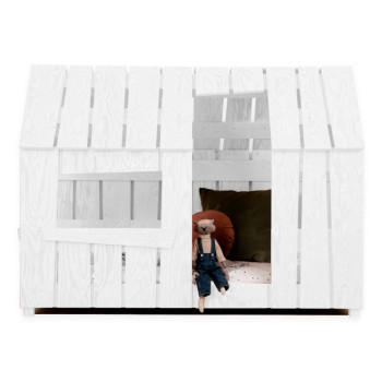 Lit en forme de cabane pour enfant blanc Mat Kid