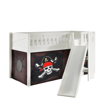 Lit toboggan blanc Scott avec tente de lit pirates