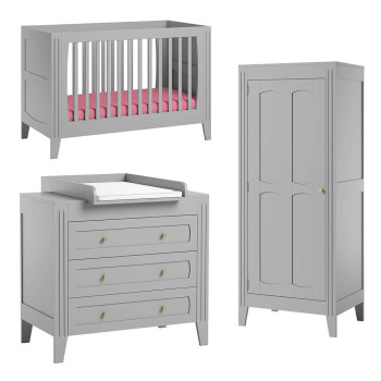 Pack chambre bébé complète Milenne grise