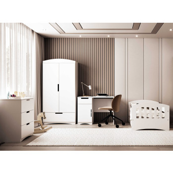 Pack chambre complète enfant avec bureau Kocot Kids Classic blanc