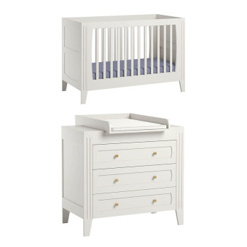 Pack petite chambre bébé Milenne blanche