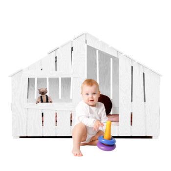 Petit lit cabane Montessori blanc Fred Baby