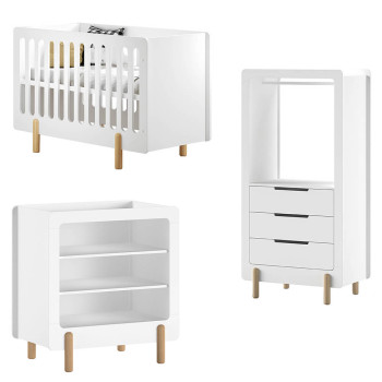 Pack chambre bébé TRIO Smile blanc