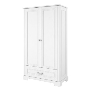 Armoire 2 portes avec tiroir blanche enfant Lys