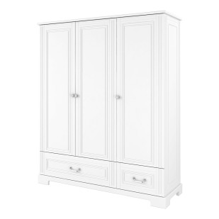 Armoire 3 portes avec tiroir blanche enfant Lys