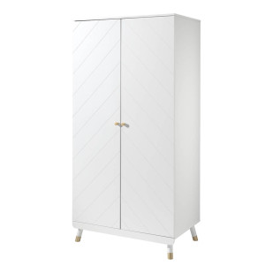 Armoire Billy avec 2 portes blanche et dorée de la marque Jaxx créée par Vipack