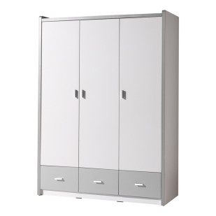 Armoire chambre enfant grise 3 portes