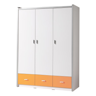 Armoire chambre enfant 3 portes Ugo orange