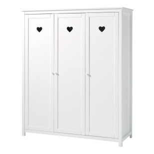 Armoire chambre fille Coeur blanche