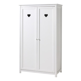 Armoire fille blanche Coeur