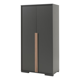 Armoire penderie grise 2 portes Delio à Petit Prix • Jurassien