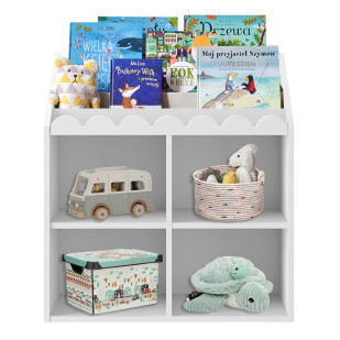 Bibliothèque pour rangement livres snow Nook, coloris blanc, élégante et fonctionnelle, pour bébés et enfants, par Bellamy, fabriquée en Europe avec matériaux MDF.