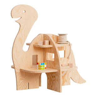 Bibliothèque en bois Montessori Dinosaure