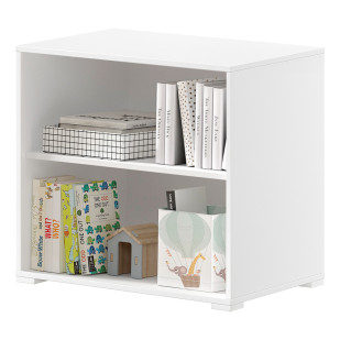 Caisson bibliothèque Sam blanc pour lit surélevé, rangement pratique de Vipack, disponible chez le Jurassien