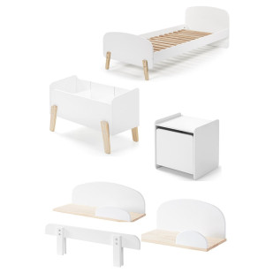 Chambre enfant bois et blanc Kimy pack N°9