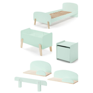 Chambre enfant bois et vert Kimy pack N°9