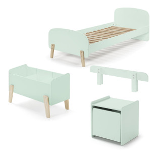 Chambre enfant vert et bois Kimy pack N°5