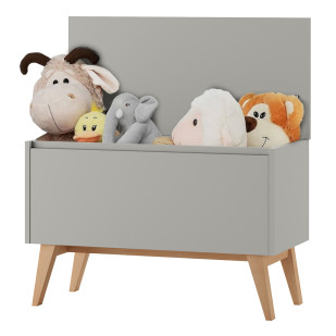 Coffre de rangement bois et gris chambre enfant Swing