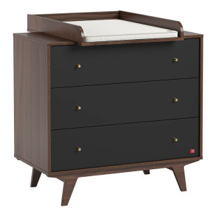 Commode chambre bébé avec plan à langer noir | Mid Vox l 4021932