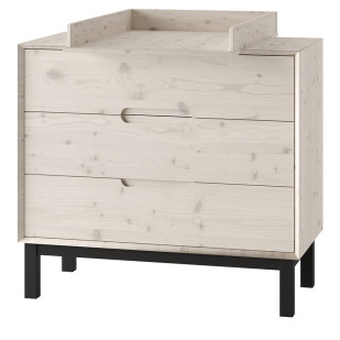 Commode avec plan à langer en pin massif de la série Country du fabricant Pinio