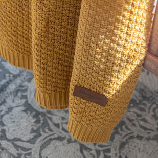 Couverture bébé tricot Mustard - Woodies - Jaune moutarde