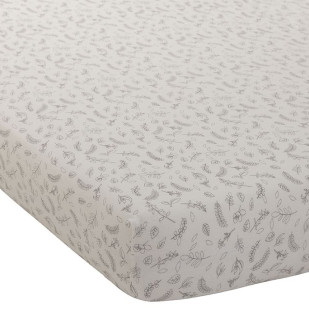 Drap-housse lit bébé 60x120 leafy bunny coton jersey Oeko-tex, marque Domiva, disponible chez le Jurassien