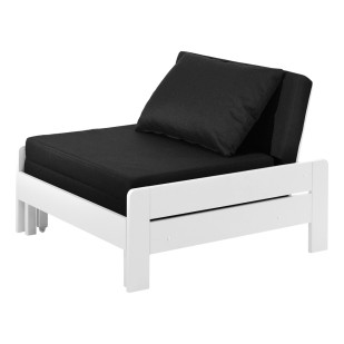 Fauteuil lit 1 place blanc Milo