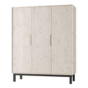 Grande armoire penderie en pin massif pour chambre enfant de la série Country de la marque Pinio