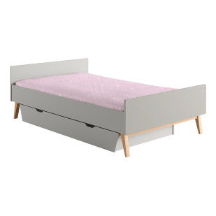 Lit pour adolescent avec couchage 120x200 bois et gris Swing