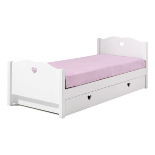 Lit Coeur pour fille en bois blanc